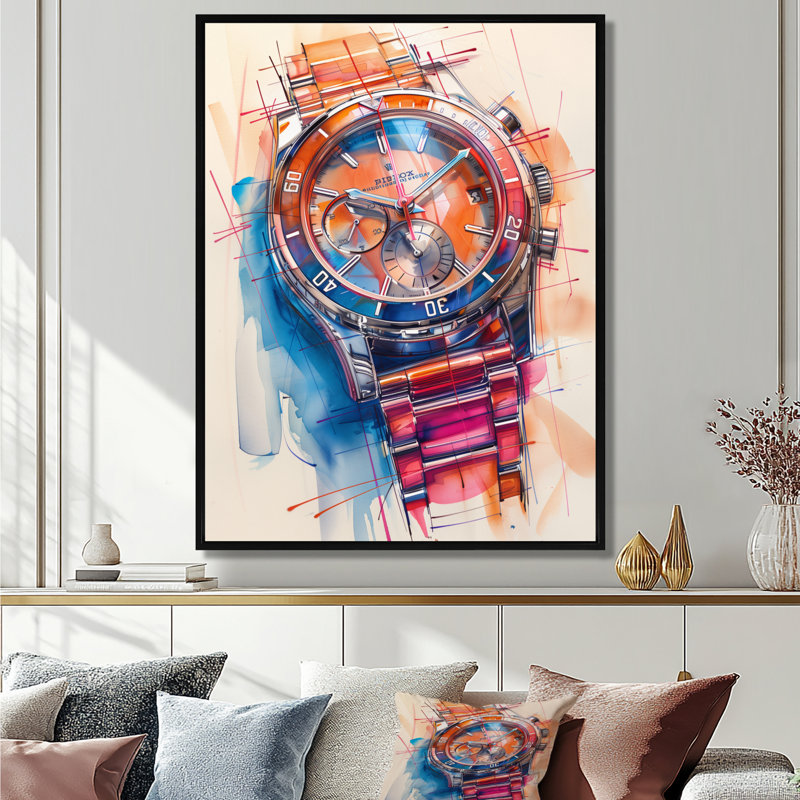Schroeder - Décoration murale montres, H 12 po x l 20 po, Cadre flottant noir