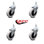 3 Inch Polyurethane Wheel 3/8 Inch Threaded Stem Caster Set of 4 Service Caster