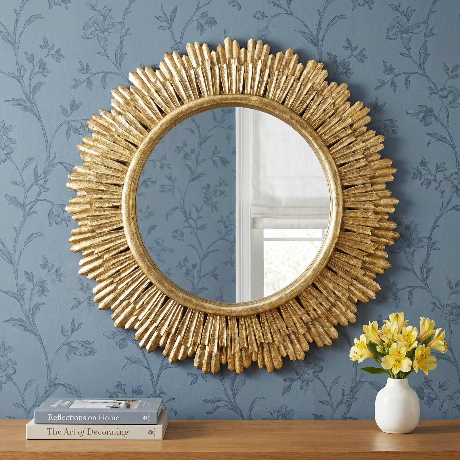 35" Mango Wood Accent Mirror