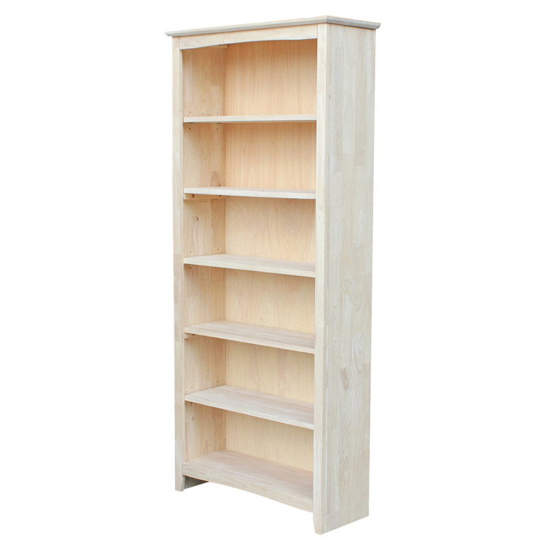 Aspatria Bookcase, (6 Shelves) 72" H x 32" W x 12" D, Unfinished