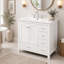 Meuble-lavabo de salle de bain de 91 cm (36 po) avec 5 tiroirs et portes à fermeture en douceur-394186949-394186950