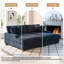 Canapé-lit surdimensionné en chenille bleue avec accoudoirs et coussins décoratifs-1126573716
