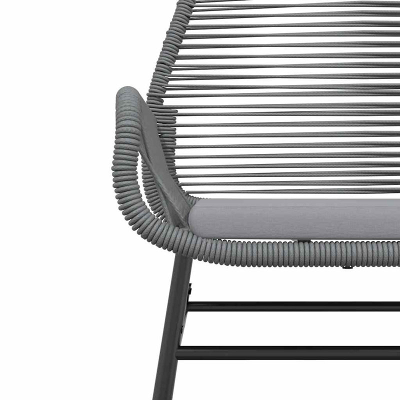 Patio Dining Set With Cushions Poly Rattan Glass, Gray/Gray, 29.1" H x 31.5" W x 31.5" L, 2