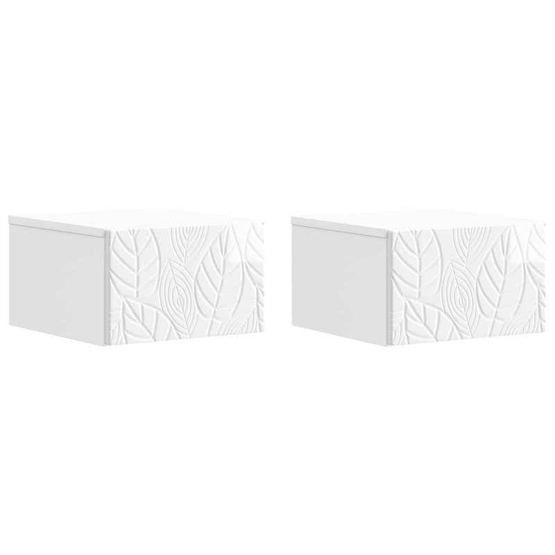 34.5cm W Composite Bedside Table, High Gloss White