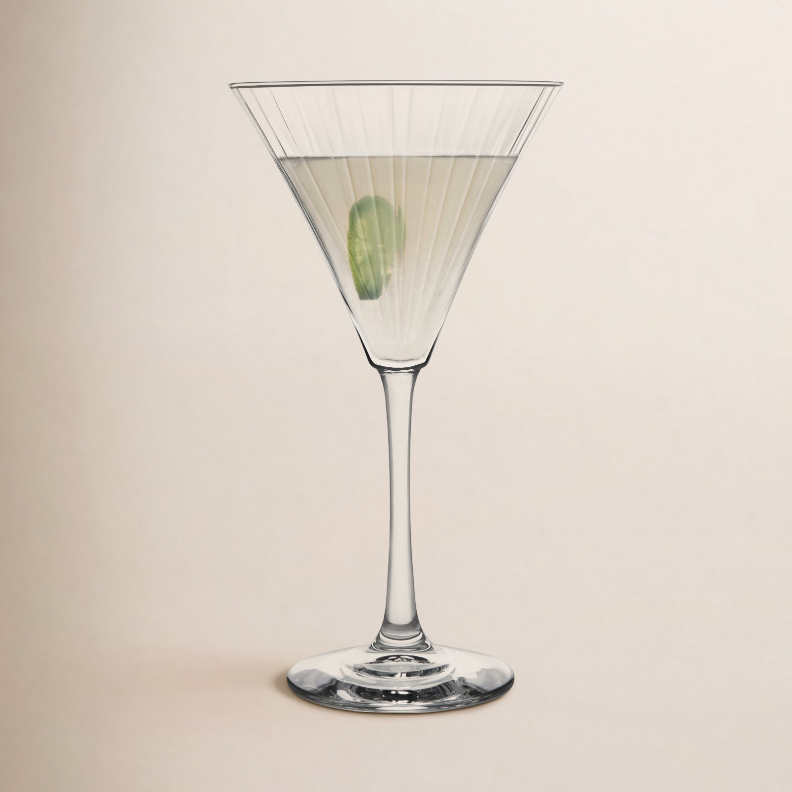 Paneled Ribbed Martini Glass