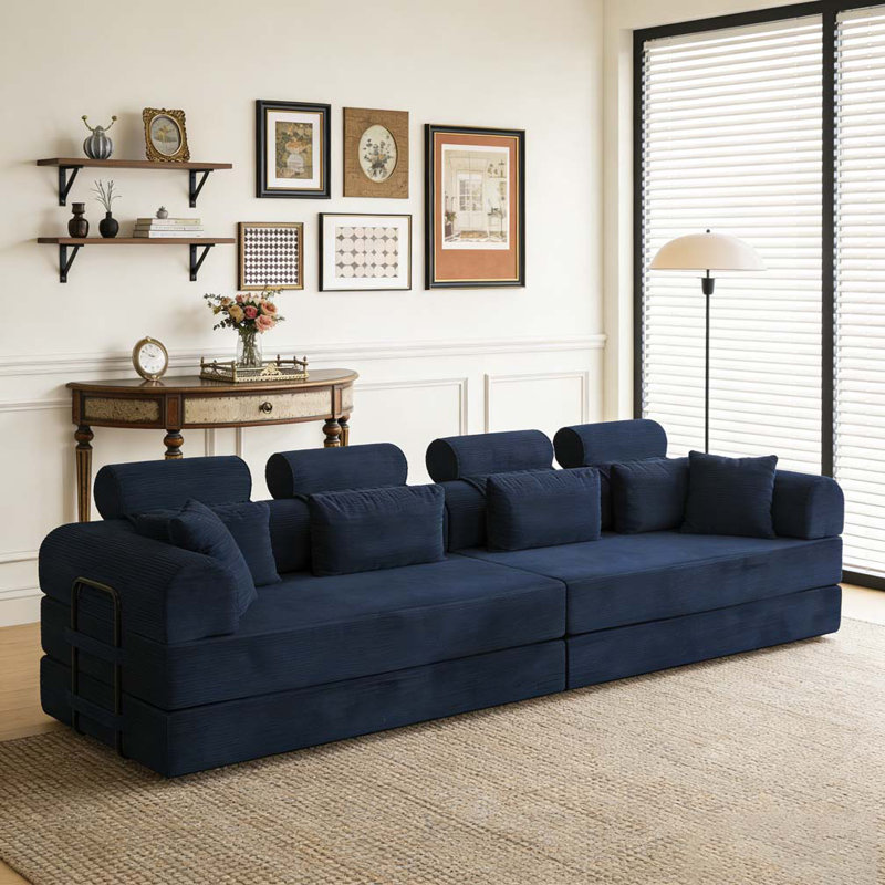 Canapé modulaire en L, Bleu