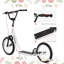 Scooters réglables pour enfants en blanc, roues gonflables en acier de 54,8 x 22,8 x 35,5 po
