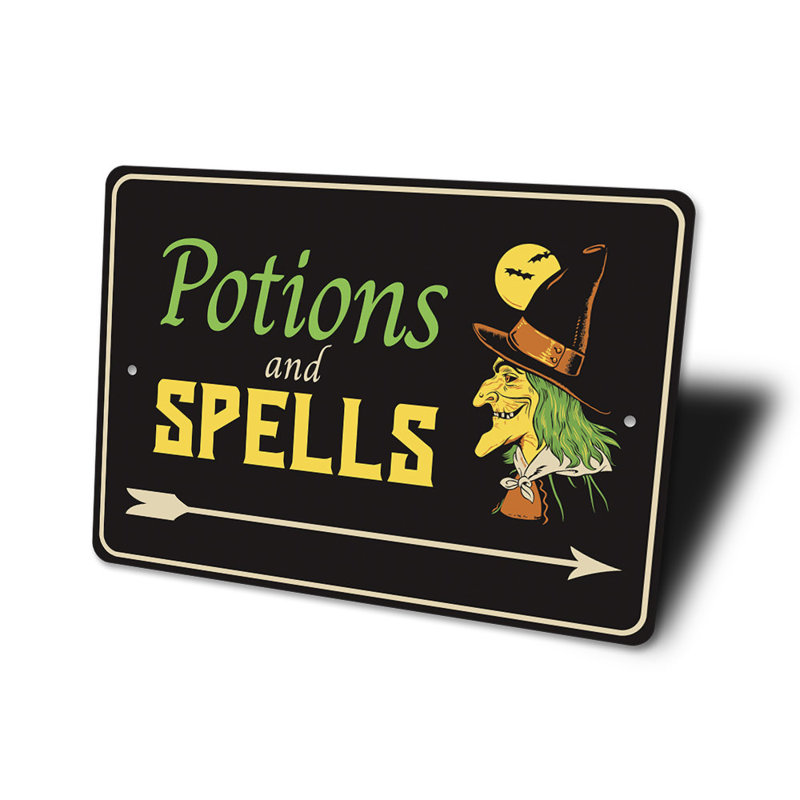 Potions et sortilège, H 12 po x l 18 po x P 0,06 po
