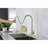 Brushed Gold Stainless Steel Single Handle Kitchen Sink Faucet With Pull Down - 360 Rotating High Arc Nozzle, Three Water Output Forms, Easy Flow Regulation, Corrosion Surface Treatment Of-1135620162