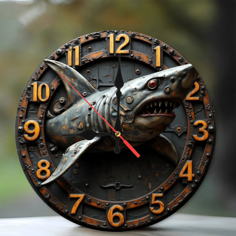 Décoration horloge requin