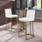 Bar Stools Set of 2 Counter Height 26" Bar Stools with Back, Velvet Kitchen Stools-8427239