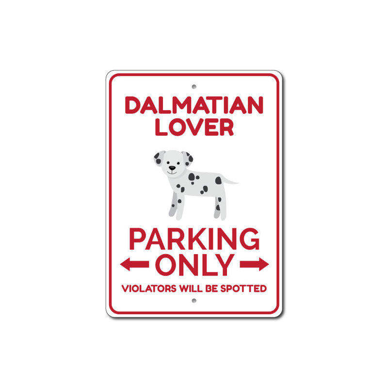 Enseigne en aluminium Dalmatian Lover, H 10 po x l 14 po x P 0,04 po