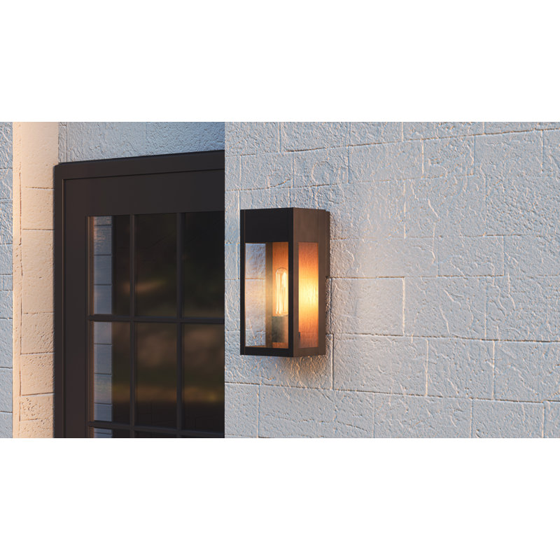 Plafonnier encastré extérieur noir mat Makassar, H 13 po x l 6 po x P 5,5 po