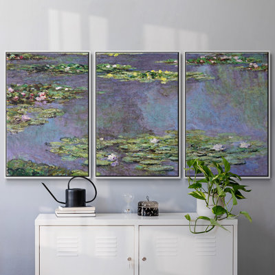 Nymphéas - impression sur toile flottante 3 pièces