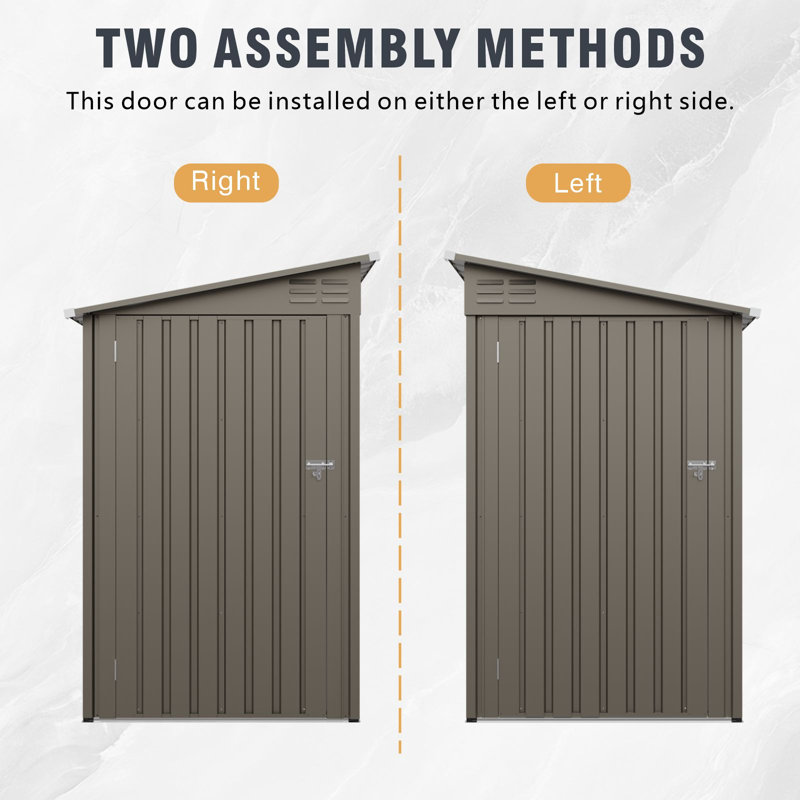 Remise de rangement en métal pour l'extérieur 4 x 9 avec porte et fenêtre verrouillables pour patio