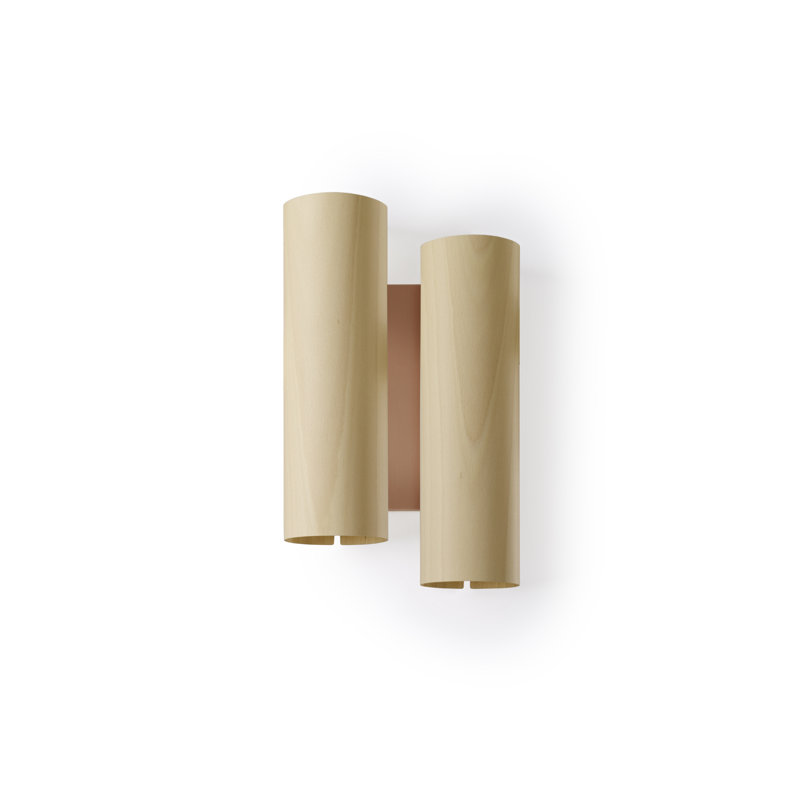 Black Note 2 - Light LED Flush Mounted Sconce, Matte Black, 3000K, Natural Beech