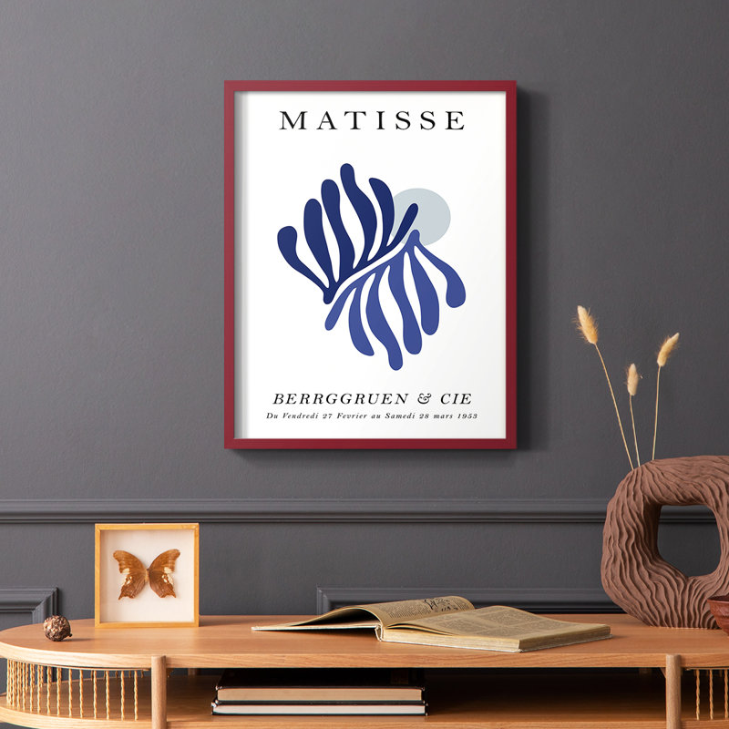 Matisse CCXCVI, reproduction encadrée - bois massif, H 10 po x l 8 po, Rouge