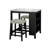 Dining Room Transitional 3Pc Dining Set Gloss Table Top W Storage Shelves Side 2X Stools Black Ivory White