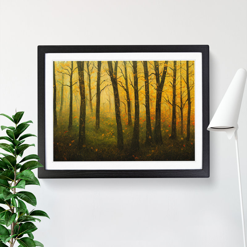 XH1022-7579X Royal Autumn Forest - Single Picture Frame Painting, Black , 46cm H x 64cm W x 2cm D