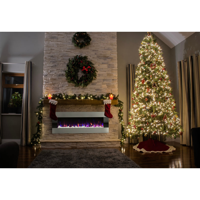 Kody 54" W Wall Mounted Electric Fireplace with Remote Control and Multicolor Flame 