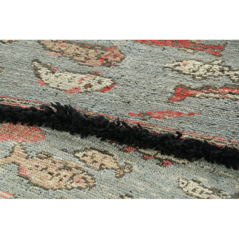 Burano Hand Knotted Wool Area Rug, Runner 3' x 10'