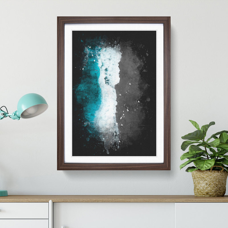 Australian Seascape View - Framed Print, 63cm H x 45cm W x 2cm D, Walnut Framed