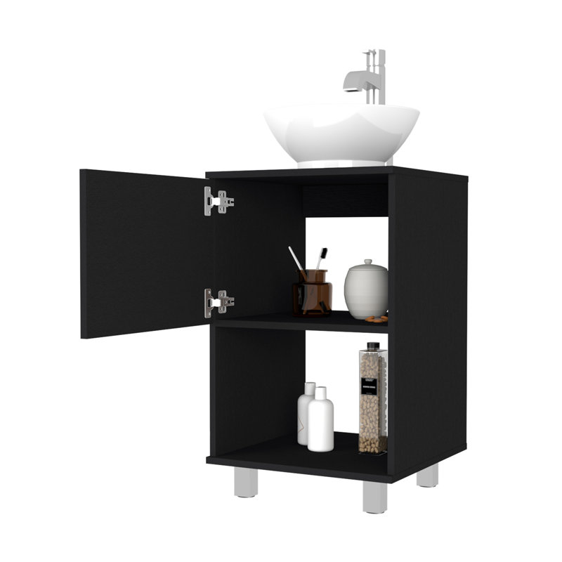 Ensemble de meuble-lavabo simple pour salle de bain, noir
