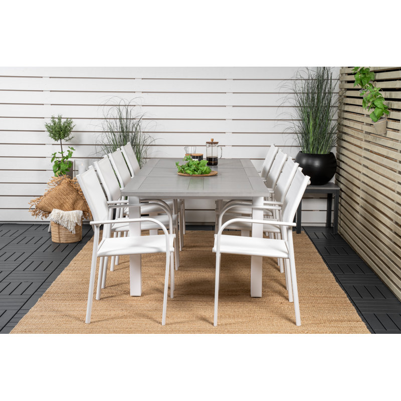 Jayesh 8 - Person Patio Dining Set with Extendable Rectangular Table