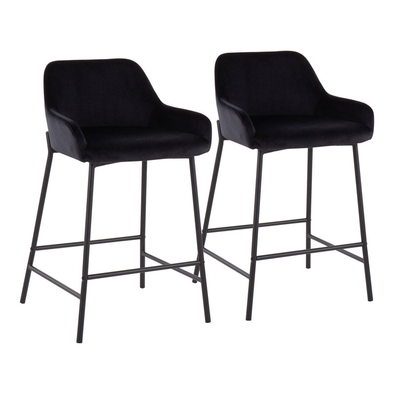 Tabouret 30 ", Tabouret de comptoir (siège d'une hauteur de 24,5, Noir, Velours noir