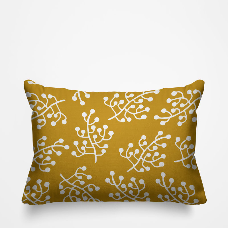 Coussin intérieur / extérieur Charis Wild Flower, Jaune, 15 po x 15 po, Carré