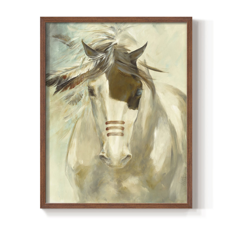 Warrior Framed Print - Solid Wood, Brown, 14" H x 11" W