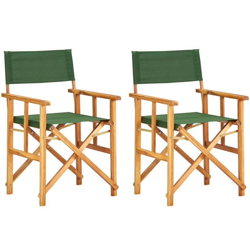 Adreanna Folding Director Chair, Green, Natural