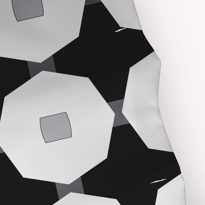 Ayasha Geometric Shower Curtain, Black