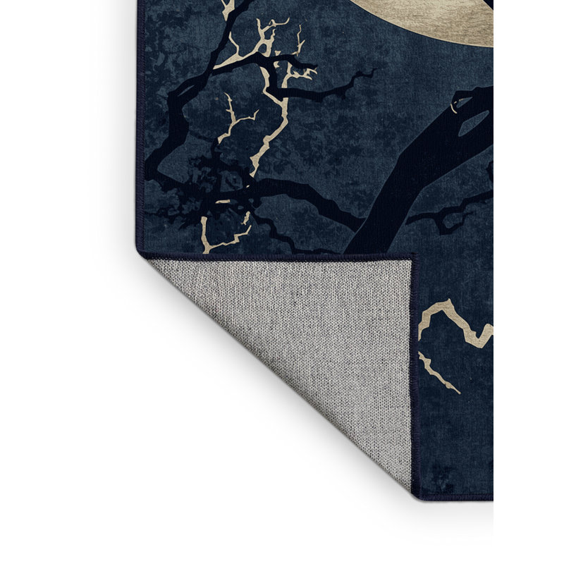 Tapis gris moderne et contemporain lavable à la machine Midtown Halloween, 7 x 9