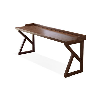 Bureau rectangulaire en bois massif noyer clair