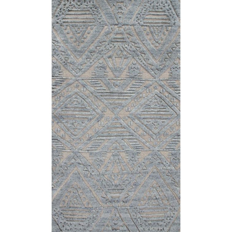 Bariloche Wool Geometric Area Rug in Blue