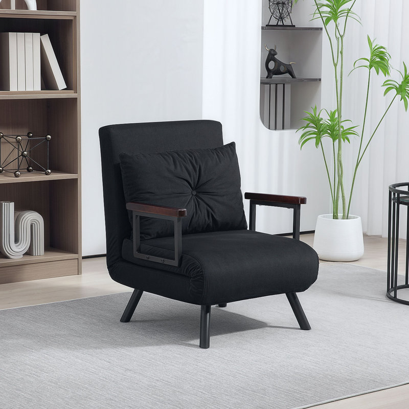 Upholstered Armchair, Black
