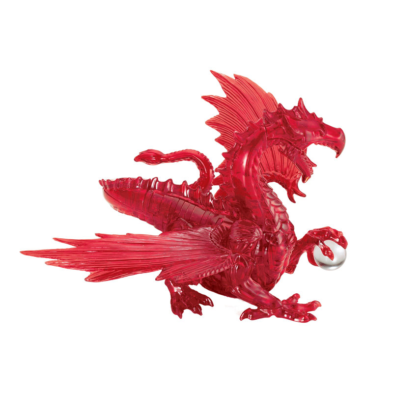 Dragon 3D en cristal, Rouge