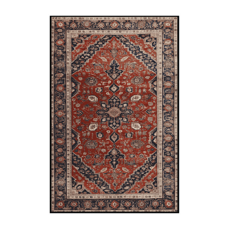 Tapis brun lavable à la machine, Rectangle 7 pi x 9 pi