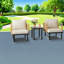 Ensemble de salle à manger de patio compact en acier 3 pièces moderne pour petits espaces