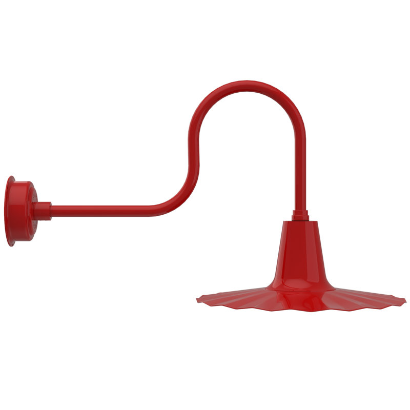Luminaire de grange d’extérieur à del Iris, rouge, H 7,5 po x l 20 po x P 20 po