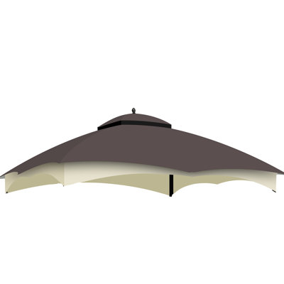 Replacement Canopy For 10X12 Gazebo, Brown, Protected Material, Water , Fade Air Vent & Drainage Hole Brown Gazebo Cover 10X12, , Protected, Water-, Fade,