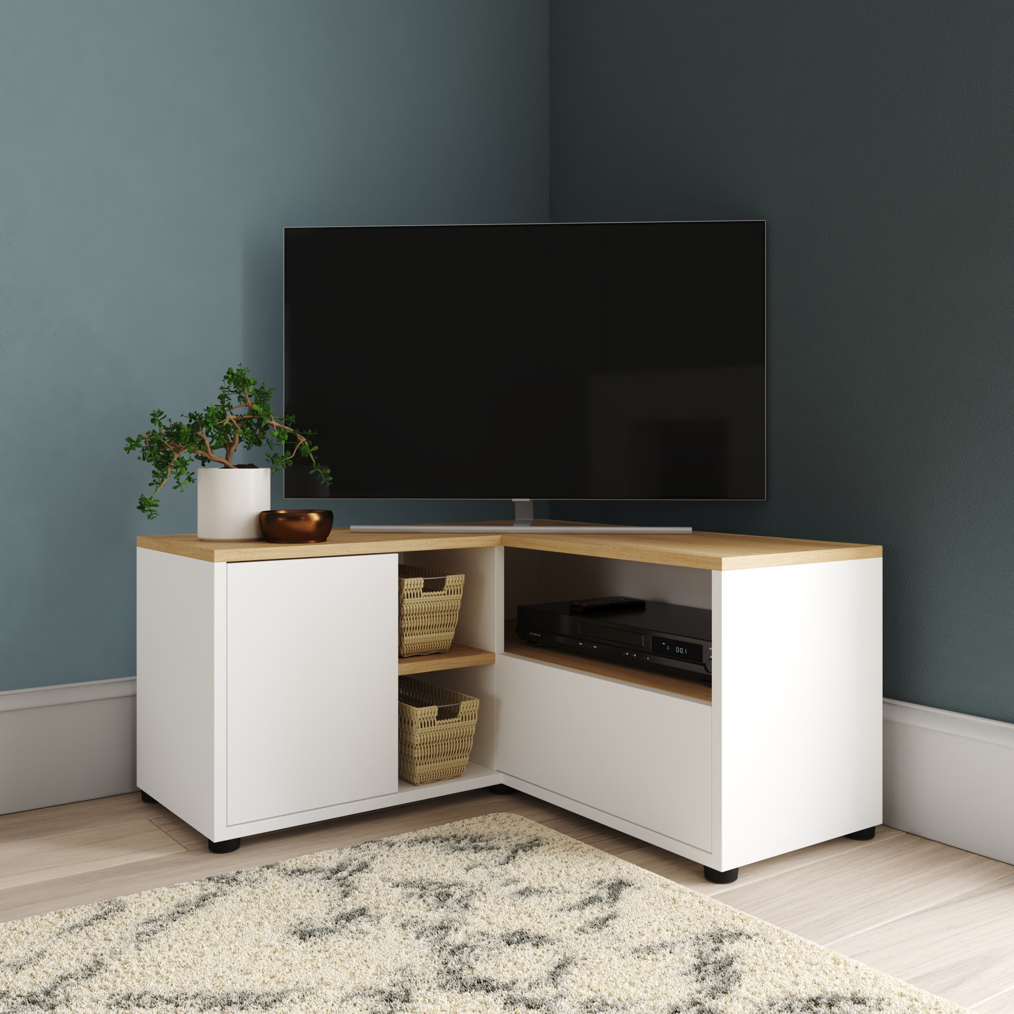 Latitude Run Refined Corner TV Stand for TVs up to 32 Reviews Wayfair