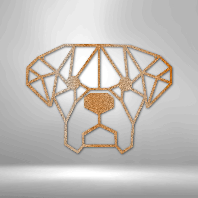Décoration géométrique en métal découpée au laser pour chien, H 28,75 po x l 29,5 po x P 0,5 po, Cuivre