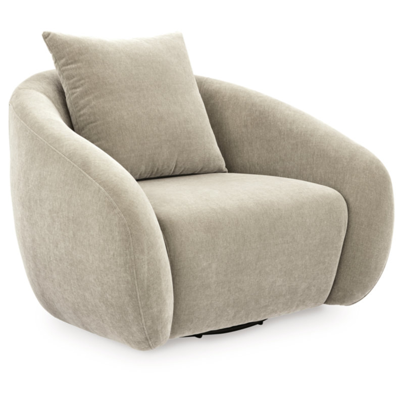 Chaise d'appoint pivotante Yahya, Beige Polyester
