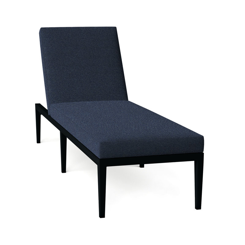 Chaise longue d'extérieur en aluminium forgé Elegante, Pas de soudure, Indigo Intermix, Craie élégante 97
