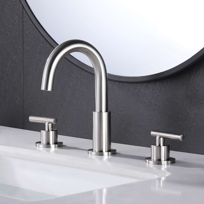 Widespread 2-handle Bathroom Faucet, Silver