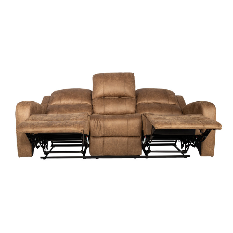 Zarely Upholstered 78'' Reclining Sofa, Chestnut Leather