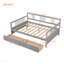 Lit de jour double en bois avec deux tiroirs, gris-1635387715