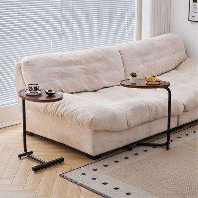 Table d'appoint 2 pièces en forme de C, petit canapé pour petits espaces, salon, chambre à coucher